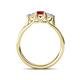 4 - Alyssa 5.50 mm Ruby and Diamond Thick Shank Three Stone Ring 
