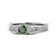 1 - Alyssa 1.20 ctw (5.50 mm) Round Created Alexandrite and Lab Grown Diamond Three Stone Engagement Ring 