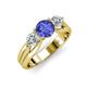 3 - Alyssa 6.40 mm Tanzanite and Diamond Three Stone Ring 