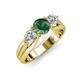3 - Alyssa 6.40 mm Diamond and Lab Created Alexandrite Three Stone Ring 