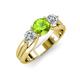 3 - Alyssa 6.40 mm Peridot and Diamond Three Stone Ring 
