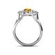 4 - Alyssa 6.40 mm Citrine and Diamond Three Stone Ring 