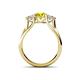 4 - Alyssa 6.00 mm Yellow and White Diamond Three Stone Ring 