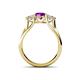 4 - Alyssa 6.40 mm Amethyst and Diamond Three Stone Ring 