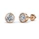 1 - Carys 1.00 ctw (5.00 mm) Round Lab Grown Diamond Bezel Set Solitaire Stud Earrings 