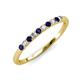 3 - Emlynn 2.40 mm Blue Sapphire and Diamond 10 Stone Wedding Band 