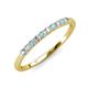 3 - Emlynn 2.40 mm Aquamarine and Diamond 10 Stone Wedding Band 