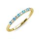 3 - Emlynn 2.40 mm Blue Topaz and Diamond 10 Stone Wedding Band 
