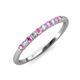 3 - Emlynn 2.40 mm Pink Sapphire and Diamond 10 Stone Wedding Band 