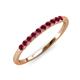 3 - Emlynn 2.40 mm Ruby 10 Stone Wedding Band 