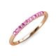 3 - Emlynn 2.40 mm Pink Sapphire 10 Stone Wedding Band 