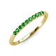 3 - Emlynn 2.40 mm Green Garnet 10 Stone Wedding Band 
