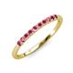 3 - Emlynn 2.40 mm Pink Tourmaline 10 Stone Wedding Band 