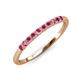 3 - Emlynn 2.40 mm Pink Tourmaline 10 Stone Wedding Band 