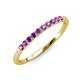 3 - Emlynn 2.40 mm Amethyst 10 Stone Wedding Band 