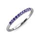 3 - Emlynn 2.40 mm Iolite 10 Stone Wedding Band 
