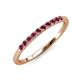 3 - Emlynn 2.40 mm Rhodolite Garnet 10 Stone Wedding Band 
