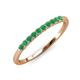 3 - Emlynn 2.40 mm Emerald 10 Stone Wedding Band 