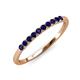 3 - Emlynn 2.40 mm Blue Sapphire 10 Stone Wedding Band 