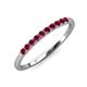 3 - Emlynn 2.40 mm Ruby 10 Stone Wedding Band 