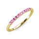 3 - Emlynn 2.40 mm Pink Sapphire 10 Stone Wedding Band 