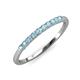 3 - Emlynn 2.40 mm Aquamarine 10 Stone Wedding Band 