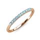 3 - Emlynn 2.40 mm Aquamarine 10 Stone Wedding Band 