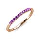 3 - Emlynn 2.40 mm Amethyst 10 Stone Wedding Band 