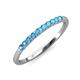 3 - Emlynn 2.40 mm Blue Topaz 10 Stone Wedding Band 