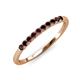 3 - Emlynn 2.40 mm Red Garnet 10 Stone Wedding Band 