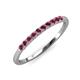 3 - Emlynn 2.40 mm Rhodolite Garnet 10 Stone Wedding Band 