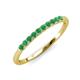 3 - Emlynn 2.40 mm Emerald 10 Stone Wedding Band 