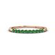 1 - Emlynn 2.40 mm Emerald 10 Stone Wedding Band 