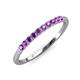 3 - Emlynn 2.40 mm Amethyst 10 Stone Wedding Band 