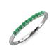 3 - Emlynn 2.40 mm Emerald 10 Stone Wedding Band 
