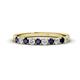 1 - Emlynn 2.70 mm Blue Sapphire and Diamond 10 Stone Wedding Band 