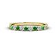 1 - Emlynn 2.70 mm Green Garnet and Diamond 10 Stone Wedding Band 