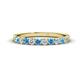 1 - Emlynn 2.70 mm Blue Topaz and Diamond 10 Stone Wedding Band 