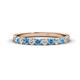 1 - Emlynn 2.70 mm Blue Topaz and Diamond 10 Stone Wedding Band 