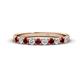 1 - Emlynn 2.70 mm Red Garnet and Diamond 10 Stone Wedding Band 