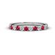 1 - Emlynn 2.70 mm Ruby and Diamond 10 Stone Wedding Band 