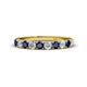 1 - Emlynn 3.00 mm Blue Sapphire and Diamond 10 Stone Wedding Band 