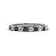 1 - Emlynn 3.00 mm Black and White Diamond 10 Stone Wedding Band 