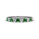 1 - Emlynn 3.00 mm Green Garnet and Diamond 10 Stone Wedding Band 