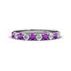 1 - Emlynn 3.00 mm Amethyst and Diamond 10 Stone Wedding Band 