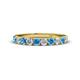 1 - Emlynn 3.00 mm Blue Topaz and Diamond 10 Stone Wedding Band 