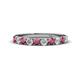1 - Emlynn 3.00 mm Rhodolite Garnet and Diamond 10 Stone Wedding Band 