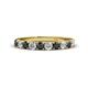 1 - Emlynn 3.00 mm Black and White Diamond 10 Stone Wedding Band 