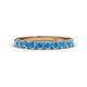 1 - Emlynn 3.00 mm Blue Topaz 10 Stone Wedding Band 