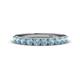 1 - Emlynn 3.00 mm Aquamarine 10 Stone Wedding Band 